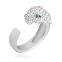 обзорное фото Серебряное кольцо Пантера с фианитами 024699 Серебряные кольца с фианитом обзорное фото Серебряное кольцо Пантера с фианитами 024699  Серебряные кольца с фианитом