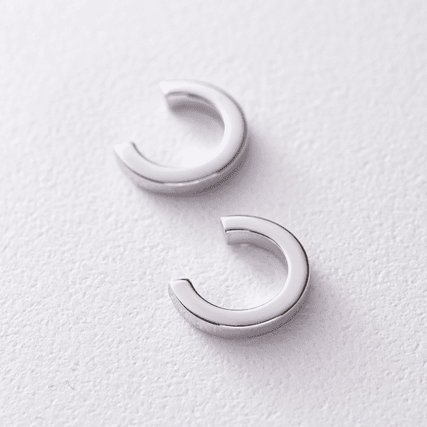 Серьги-пусеты полукруг в белом золоте Серьги-пусеты полукруг в белом золоте