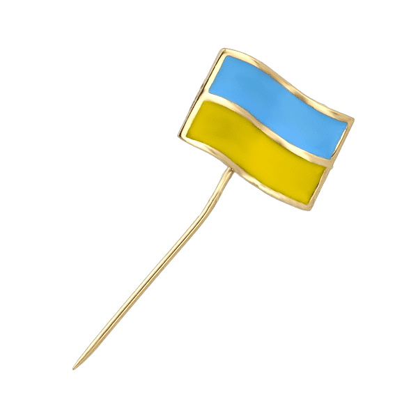Золотий значок прапор України 026046 детальне зображення ювелірного виробу