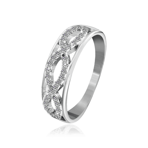 Серебряное кольцо с фианитами 031276 детальное изображение ювелирного изделия Серебряные кольца со вставками Серебряное кольцо с фианитами 031276 детальное изображение ювелирного изделия Серебряные кольца со вставками
