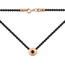 обзорное фото Золотое колье с агатом и круглой подвеской Эмили 037669  Золотые колье с камнями