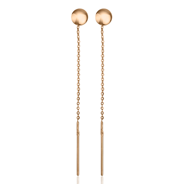 Золоті сережки-ланцюжки 026576 детальне зображення ювелірного виробу