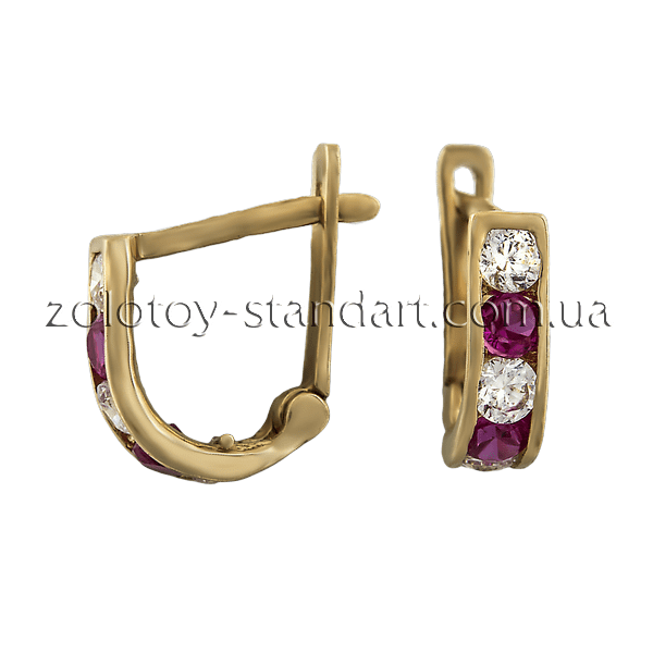 Золотые серьги с цирконием 100309к детальное изображение ювелирного изделия Серьги с камнями Золотые серьги с цирконием 100309к детальное изображение ювелирного изделия Серьги с камнями