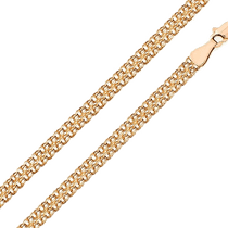 обзорное фото Золотая цепь дабл форбисмарк 033234  Золотые цепочки мужские