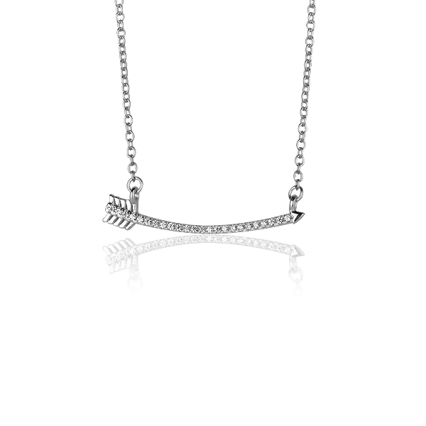 Серебряное колье Стрела с фианитами 027416 детальное изображение ювелирного изделия Серебряные колье Серебряное колье Стрела с фианитами 027416 детальное изображение ювелирного изделия Серебряные колье