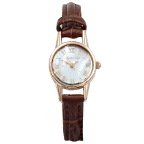 обзорное фото Женские наручные часы из красного золота и кожаным ремешком 585 пробы 039974 Часы женские обзорное фото Женские наручные часы из красного золота и кожаным ремешком 585 пробы 039974  Часы женские