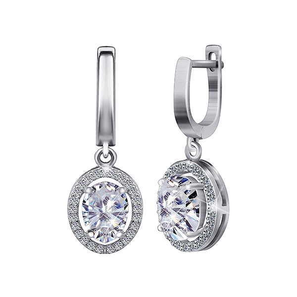 Серебряные серьги с фианитом 025521 детальное изображение ювелирного изделия Серебряные серьги с камнями Серебряные серьги с фианитом 025521 детальное изображение ювелирного изделия Серебряные серьги с камнями