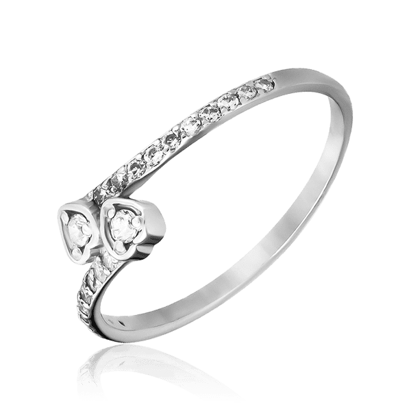 Серебряное кольцо с фианитами 036873 детальное изображение ювелирного изделия Серебряные кольца