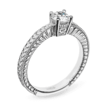 обзорное фото Кольцо из белого золота с бриллиантом R0712  Золотые кольца для помолвки с бриллиантом