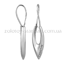 обзорное фото Серебряные серьги 86079  Серебряные серьги без вставок