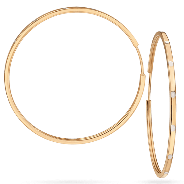 Серьги - конго в красном золоте с вставками из белого золота 039136 детальное изображение ювелирного изделия Золотые серьги без вставок Серьги - конго в красном золоте с вставками из белого золота 039136 детальное изображение ювелирного изделия Золотые серьги без вставок