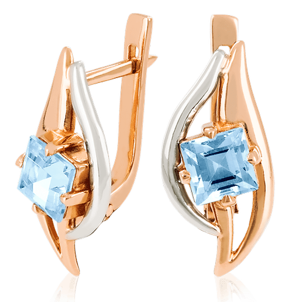 Золотые серьги с топазом 023418 детальное изображение ювелирного изделия Золотые серьги с топазом