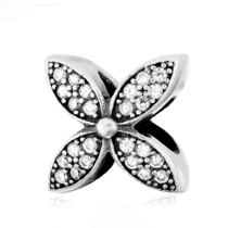 оглядове фото Срібний підвіс-шарм в стилі Пандора Квітка з фіанітами 024813