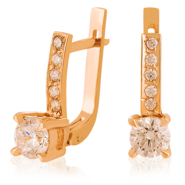 Золотые серьги с цирконием 023355 детальное изображение ювелирного изделия Золотые серьги с фианитом Золотые серьги с цирконием 023355 детальное изображение ювелирного изделия Золотые серьги с фианитом