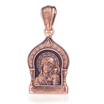 обзорное фото Икона Казанской Божией Матери 024641  Золотые подвески иконки