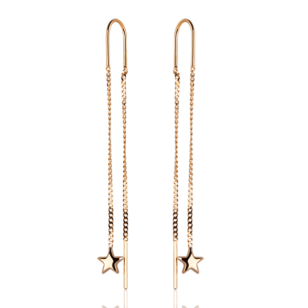 Золотые сережки протяжки Звездочка 035854 детальное изображение ювелирного изделия Золотые серьги Золотые сережки протяжки Звездочка 035854 детальное изображение ювелирного изделия Золотые серьги