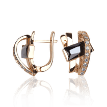 оглядове фото Золоті сережки з цирконієм 570622