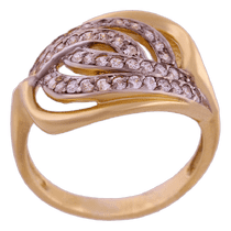 оглядове фото Золоте кільце з цирконієм 772