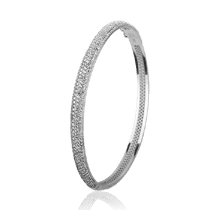 обзорное фото Серебряный браслет жесткий с фианитами 027735 Серебряные женские браслеты обзорное фото Серебряный браслет жесткий с фианитами 027735  Серебряные женские браслеты