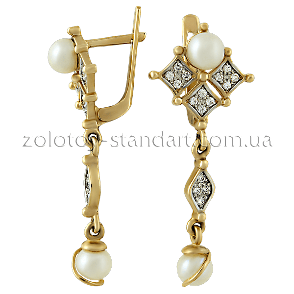 Золотые серьги с жемчугом 366 детальное изображение ювелирного изделия Золотые серьги с жемчугом Золотые серьги с жемчугом 366 детальное изображение ювелирного изделия Золотые серьги с жемчугом