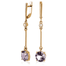 обзорное фото Золотые серьги с аметистом 023399 Золотые серьги с аметистом обзорное фото Золотые серьги с аметистом 023399  Золотые серьги с аметистом