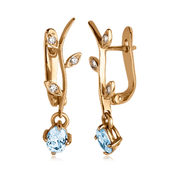 Золоті сережки з топазом 524308 детальне зображення ювелірного виробу