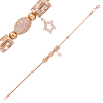 обзорное фото Женский золотой браслет Снейк с подвесками шармами 037027  Золотые браслеты