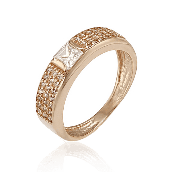 Золотое кольцо с кварцем и фианитами 028622 детальное изображение ювелирного изделия Золотые кольца с фианитом Золотое кольцо с кварцем и фианитами 028622 детальное изображение ювелирного изделия Золотые кольца с фианитом