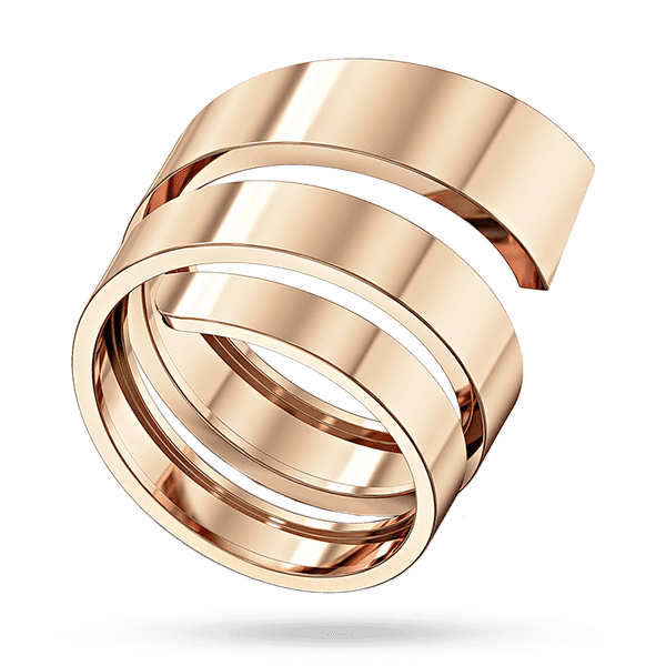 Золота каблучка Спіраль без вставок купити