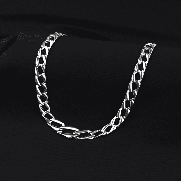 Серебряная цепь с крупными звеньями Серебряная цепь с крупными звеньями