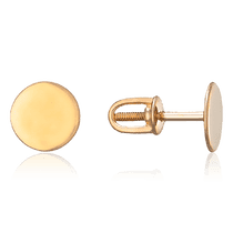 обзорное фото Золотые серёжки гвоздики (винтовые) Безграничность 032716  Золотые серьги без вставок