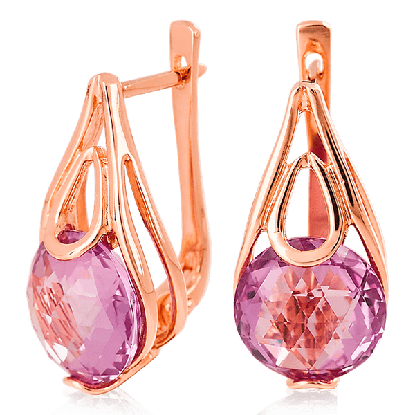 Золотые серьги с аметистом 023482 детальное изображение ювелирного изделия Золотые серьги с аметистом Золотые серьги с аметистом 023482 детальное изображение ювелирного изделия Золотые серьги с аметистом