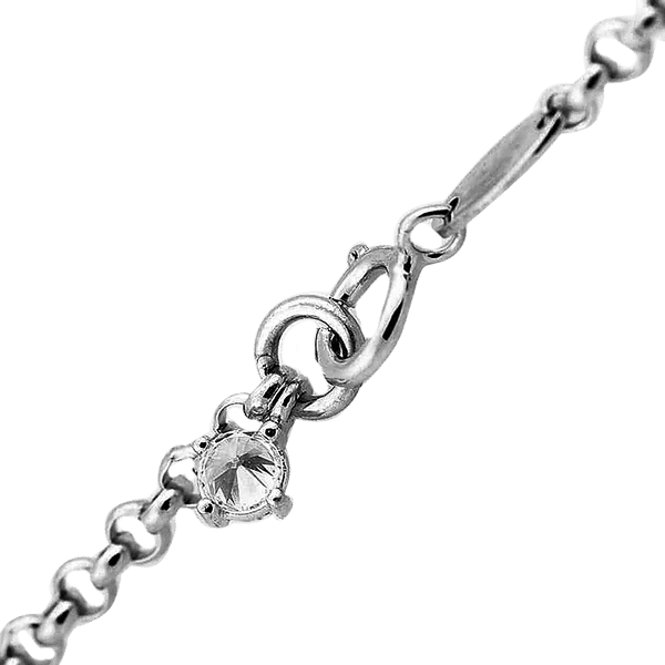 Браслет на ногу в белом золоте шпрингельный замок Браслет на ногу в белом золоте шпрингельный замок