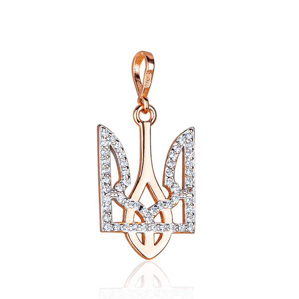 Позолоченный кулон "Трезубец" с фианитами 024792 детальное изображение ювелирного изделия Подвески с позолотой Позолоченный кулон "Трезубец" с фианитами 024792 детальное изображение ювелирного изделия Подвески с позолотой