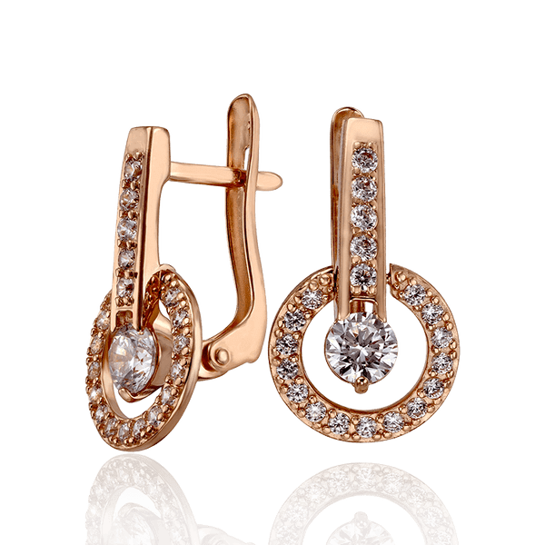 Золотые серьги усыпанные фианитами 033725 детальное изображение ювелирного изделия Золотые серьги Золотые серьги усыпанные фианитами 033725 детальное изображение ювелирного изделия Золотые серьги