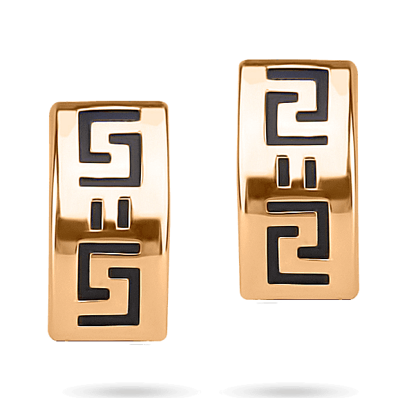 золотые серьбги с каучук английский замок