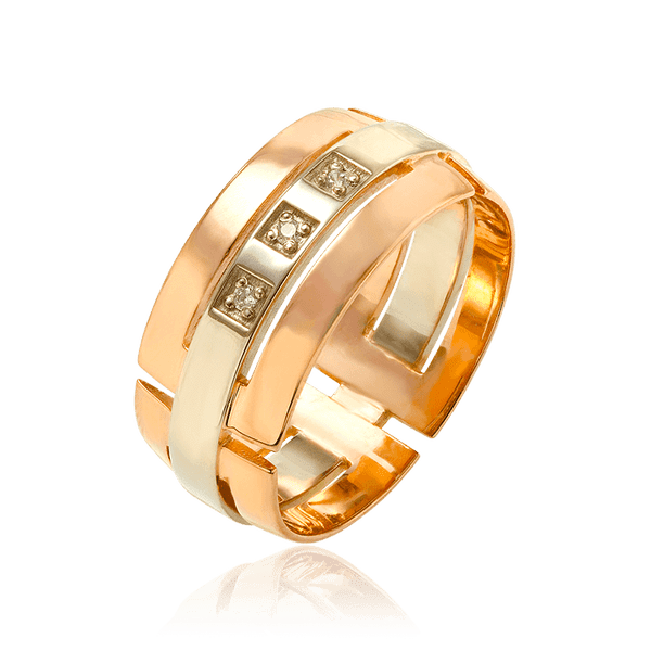 Золотое кольцо с тремя фианитами 033478 детальное изображение ювелирного изделия Золотые кольца Золотое кольцо с тремя фианитами 033478 детальное изображение ювелирного изделия Золотые кольца