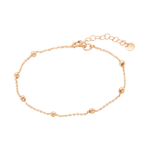 обзорное фото Золотой браслет якорного плетения с шариками на шпрингельном замке без вставок 040730  Золотые браслеты без камней