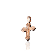 обзорное фото Крестик из красного золота 023155  Золотые крестики