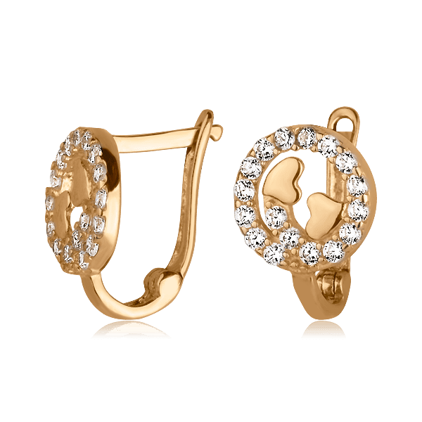 Золотые серьги с фианитами 025745 детальное изображение ювелирного изделия Серьги с камнями Золотые серьги с фианитами 025745 детальное изображение ювелирного изделия Серьги с камнями