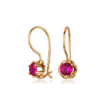 обзорное фото Золотые детские серьги 025435  Серьги с камнями