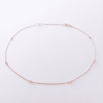 обзорное фото Золотое колье Якорное с фианитами 028529  Золотые колье с камнями