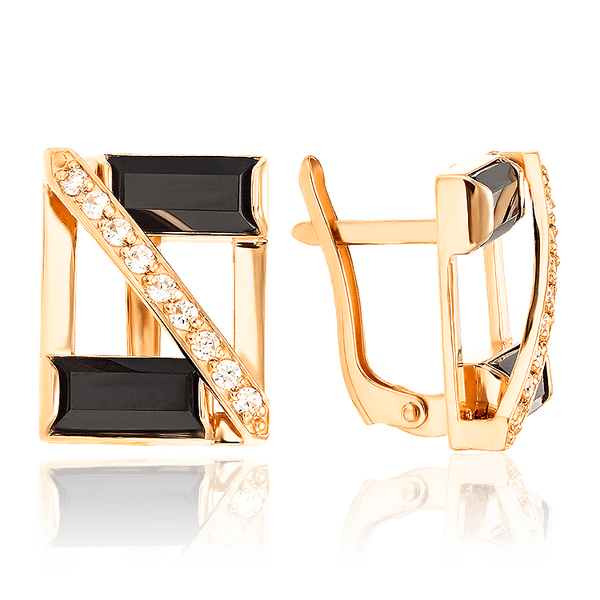 Квадратные золотые серьги с агатом и фианитами 033886 детальное изображение ювелирного изделия Золотые серьги с агатом Квадратные золотые серьги с агатом и фианитами 033886 детальное изображение ювелирного изделия Золотые серьги с агатом