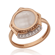 обзорное фото Нежное золотое кольцо с перламутром Джулия 033839  Золотые кольца