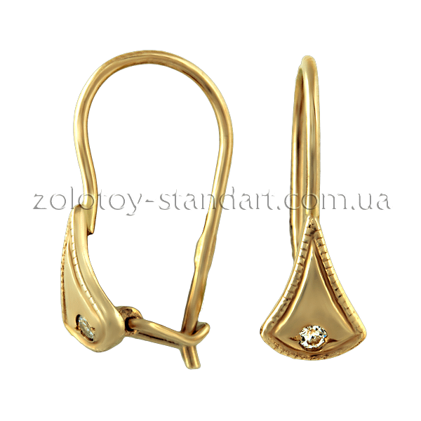 Детские золотые серьги с цирконием 470708 детальное изображение ювелирного изделия Серьги с камнями Детские золотые серьги с цирконием 470708 детальное изображение ювелирного изделия Серьги с камнями
