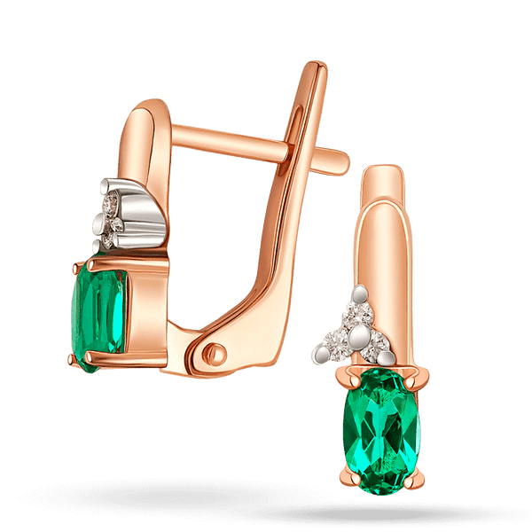 Золотые серьги с изумрудами и бриллиантами 040028 детальное изображение ювелирного изделия Золотые серьги с изумрудами Золотые серьги с изумрудами и бриллиантами 040028 детальное изображение ювелирного изделия Золотые серьги с изумрудами