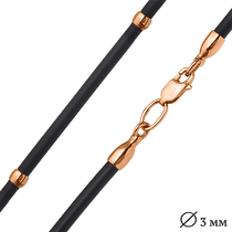 обзорное фото Каучуковый шнурок с золотой гладкой застежкой и вставками из золота 025684 Шнурки с золотом обзорное фото Каучуковый шнурок с золотой гладкой застежкой и вставками из золота 025684  Шнурки с золотом