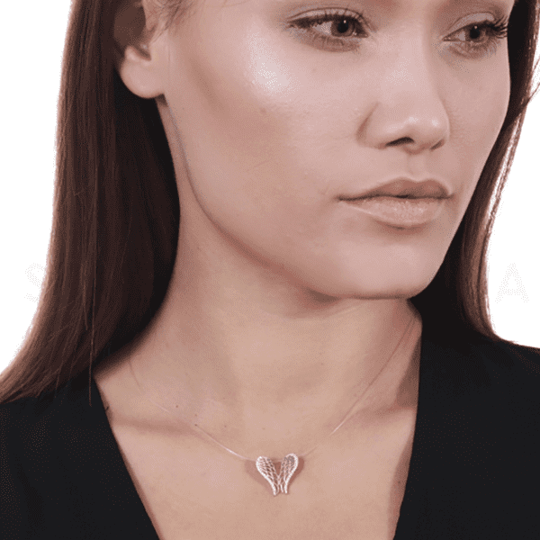 Колье серебряные крылья на леске Колье серебряные крылья на леске