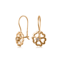 обзорное фото Золотые серьги 025139  Серьги с камнями