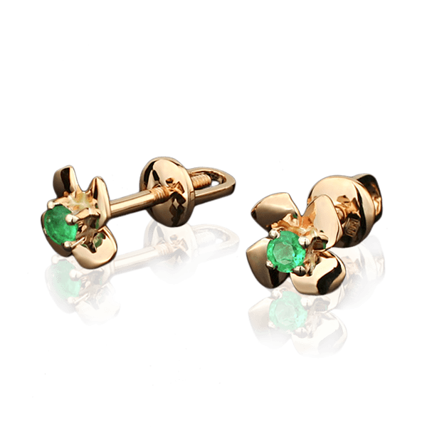 Серьги из красного золота с изумрудами 2111.0 детальное изображение ювелирного изделия Золотые серьги с изумрудами Серьги из красного золота с изумрудами 2111.0 детальное изображение ювелирного изделия Золотые серьги с изумрудами